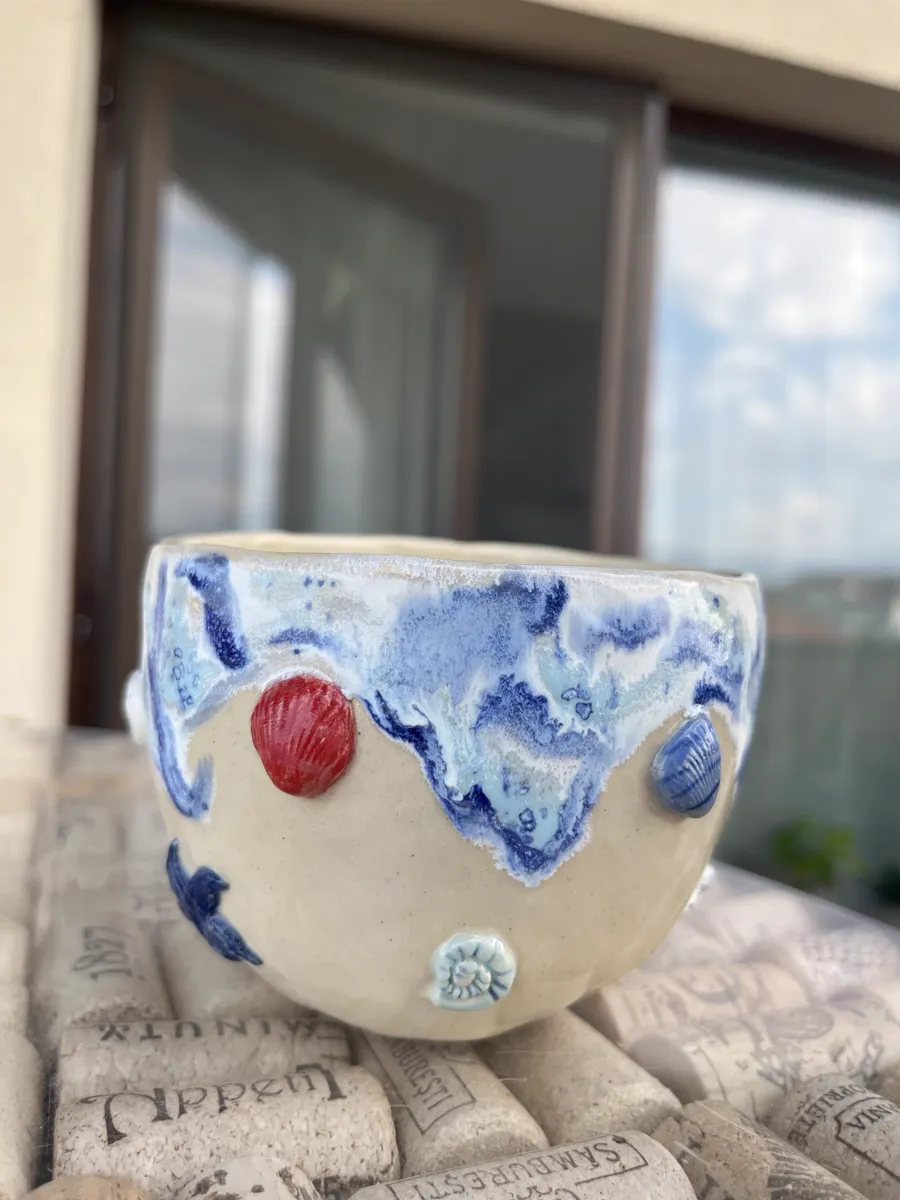 Cană handmade Ceramescu cu scoici